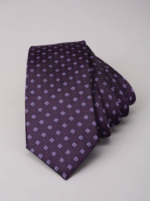 Louis Philippe Purple Embroidered Tie-picture-27