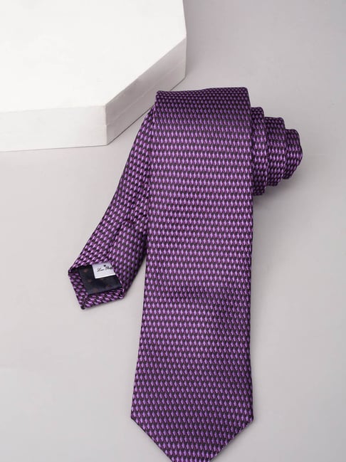 Louis Philippe Purple Embroidered Tie-picture-14