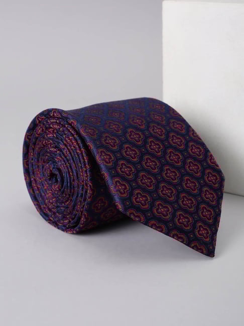 Van Heusen Navy & Red Embroidered Tie-picture-33