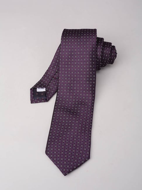 Louis Philippe Purple Embroidered Tie-picture-30