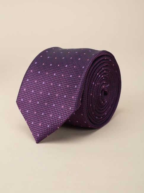 Louis Philippe Purple Embroidered Tie-picture-21