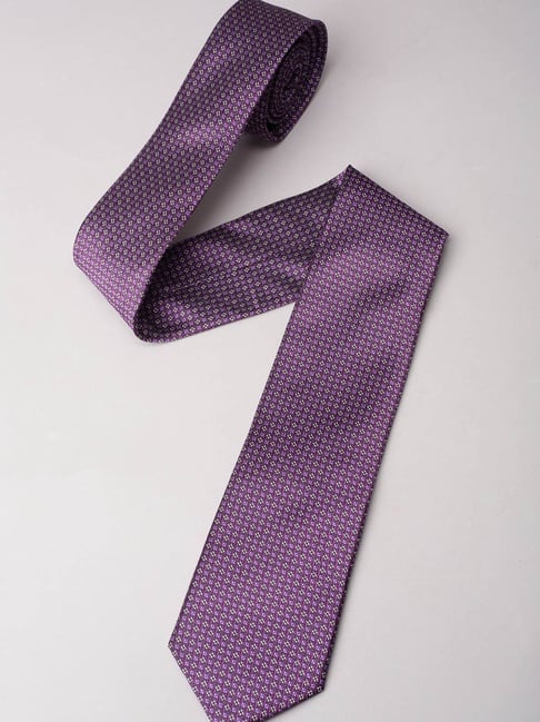 Louis Philippe Purple Embroidered Tie-picture-10