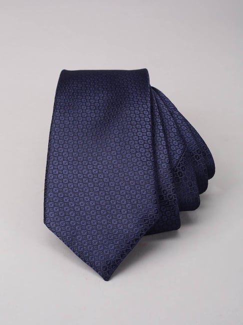 Louis Philippe Navy Embroidered Tie-picture-41