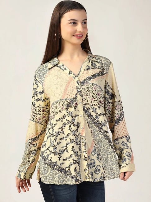 Mustard Multicolour Printed Casual Shirts-picture-19