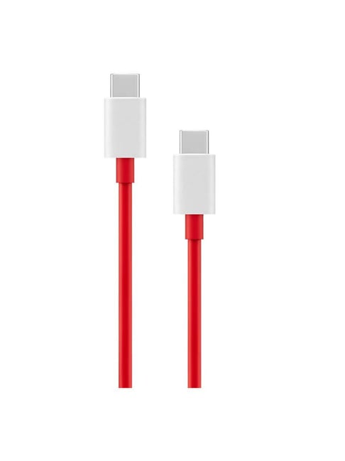 Oneplus Warp Charge Type-C To Type-C Cable 100Cm| Compatible with Smartphone| Red|White