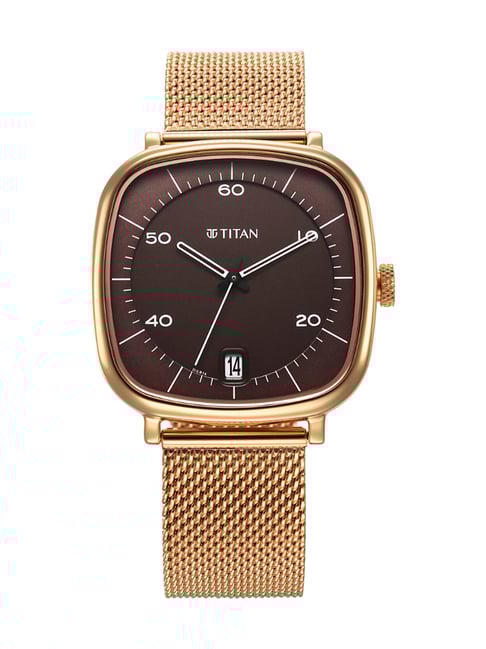 Rose Gold Titan Slim Square Watch Titan 1885WM01 Analog Watch For Men