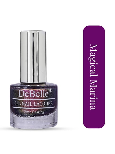 Debelle Gel Nail Lacquer Magical Marina Dark Purple With Light Pink Glitter - 8 ml-picture-16