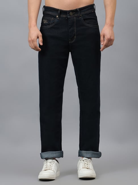 Cantabil Black Denim Regular Fit Solid Jeans-picture-11