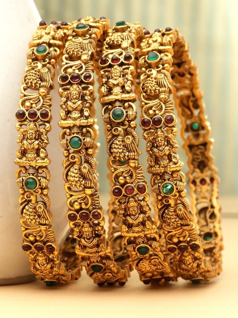 Panash Gold Plated 24 CT Handcrafted Antique Set of Bangles