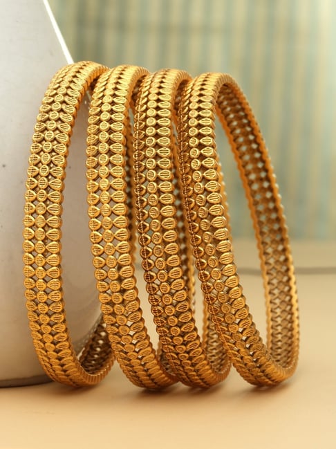 Panash Gold Plated 24 CT Handcrafted Antique Set of 4 Bangles