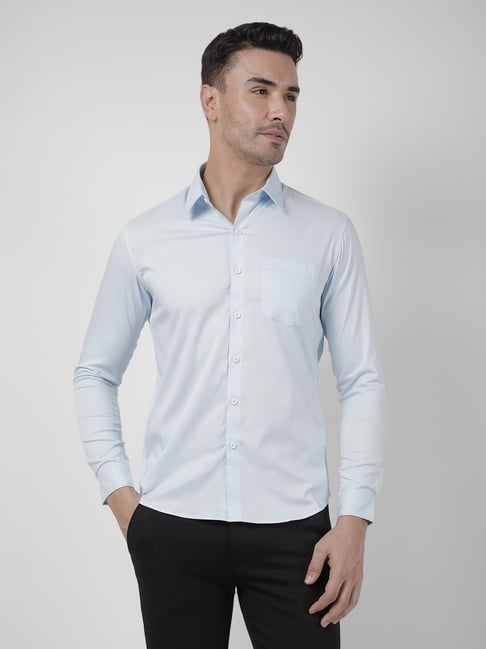 Numero Uno Blue Cotton Slim Fit Shirt-picture-23