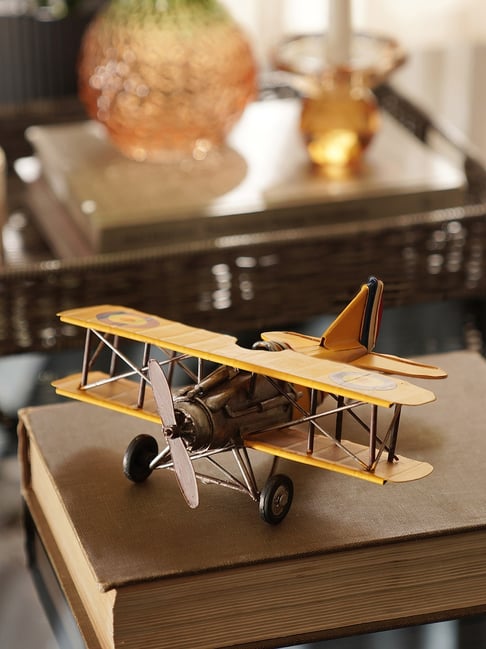 置物 40s vintage plane Europe Buy Pure Home and Living Yellow Metal Decorative Vintage Plane at