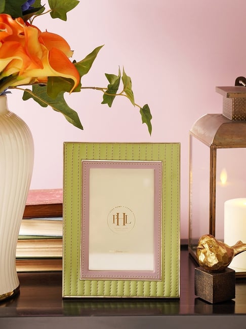 Pure Home and Living Green & Purple Stitched Faux Leather Photoframe (Small)-picture-43