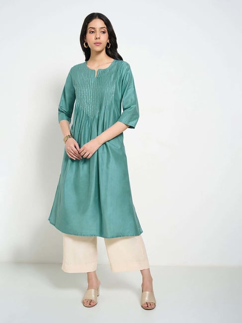 Rangmanch by Pantaloons Green Kurta-picture-17