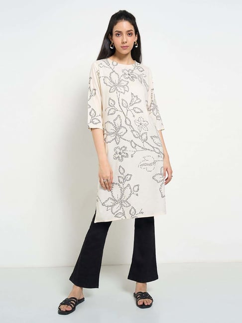 Rangmanch by Pantaloons White Printed Kurta-picture-32