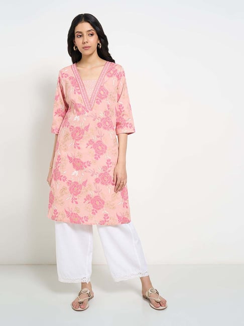 Rangmanch by Pantaloons Pink Printed Kurta-picture-30
