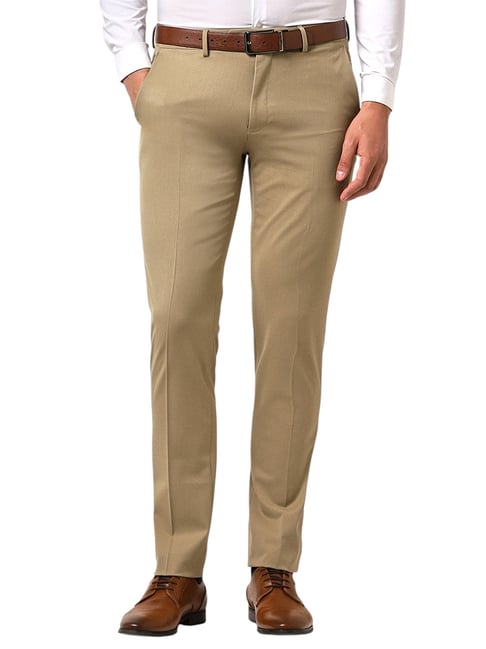 Van Heusen Khaki Slim fit Solid Trousers