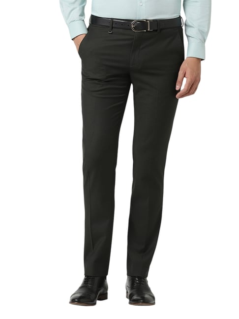 Van Heusen Green Slim fit Solid Trousers-picture-42