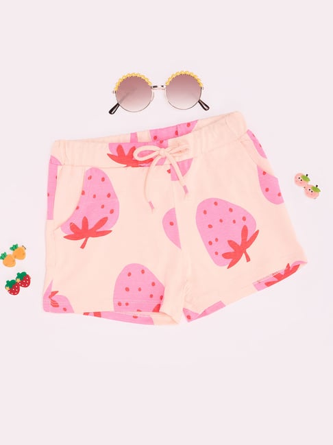 Pantaloons Junior Girls Peach Shorts-picture-31