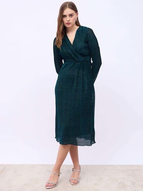 dark green western dress Forest Green Jacket Style Embroidered Indowestern Set For Men Green / 40