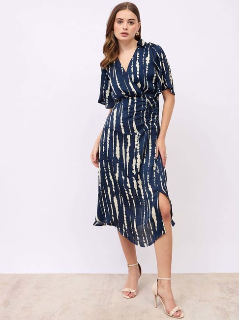 Styli Navy Blue Regular Fit Printed Dress-picture-18