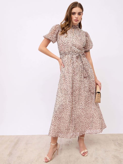 Styli Beige Regular Fit Printed Dress-picture-11