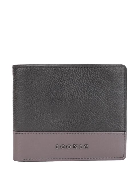 Iconic Black & Grey Casual Leather Bi-Fold Wallet for Men-picture-31