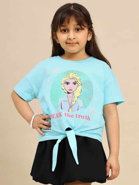 Kidsville Frozen Printed Regular Fit T-Shirt For Girls-image-39