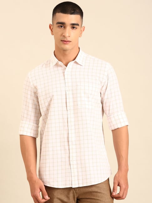 Cavallo by Linen Club White Linen Slim Fit Casual Shirt-picture-34