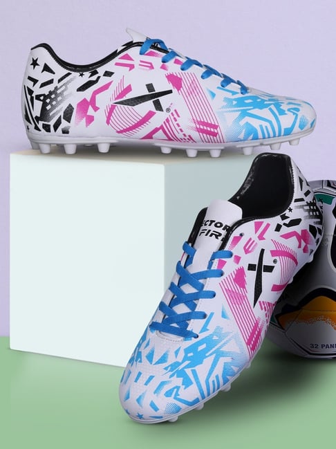 Vector X Men's White & Sky Fire Football Shoes-picture-39