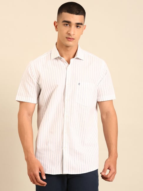 Cavallo by Linen Club White Linen Slim Fit Casual Shirt-picture-43