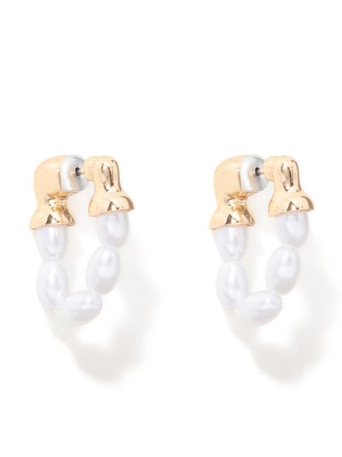 Forever New Pearl & Gold Solange Pearl Loop Hoop Earring-picture-36
