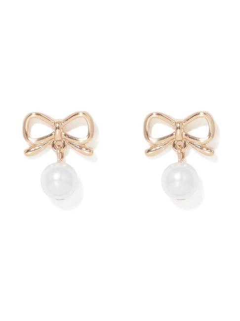 Forever New Gold & Pearl Bailey Bow & Pearl Drop Earring-picture-19