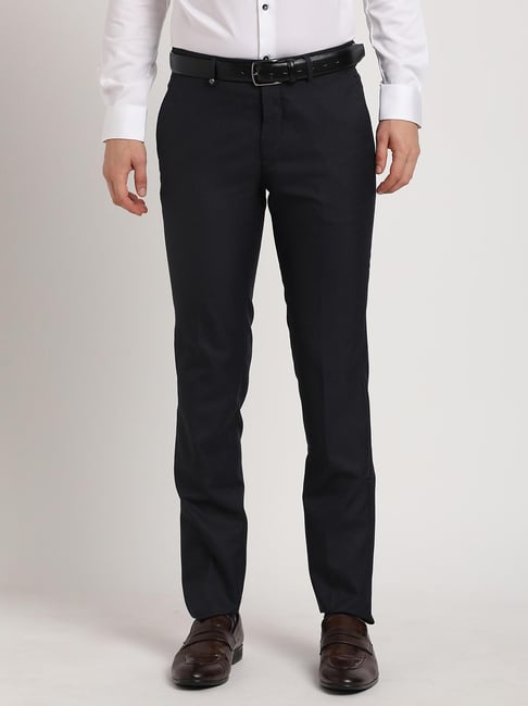 Turtle Navy Slim Fit Trousers-picture-36