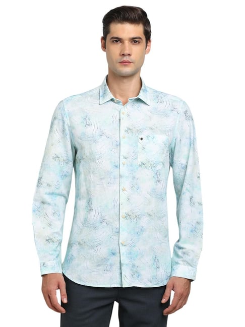 Turtle Sky Blue Slim Fit Printed Shirt-picture-47