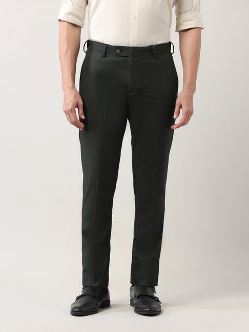 Arrow Black Regular Fit Trousers-picture-37