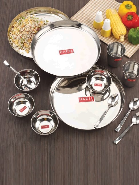 HAZEL Silver Stainless Steel Dinner - Set of 12