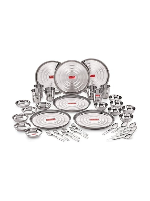 HAZEL Silver Stainless Steel Dinner - Set of 36