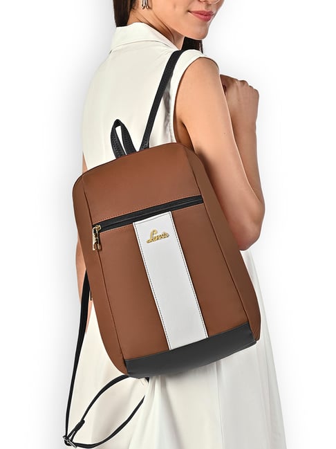 LAVIE LUXE Cobie Tan Leather Small Backpack