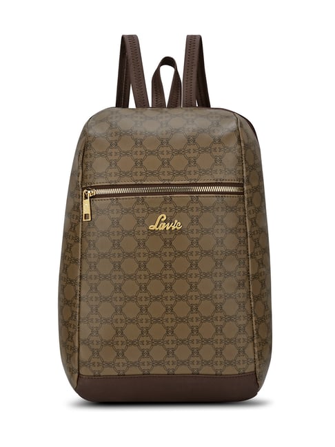 LAVIE LUXE Mono Cobie Coffee Logo Leather Small Backpack