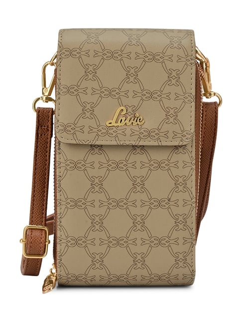 Lavie Mup Beige Logo Leather Medium Wallet