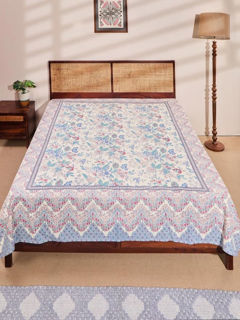 Fabindia Wabi Sabi Multicolor Cotton Printed Double Bed Cover-picture-44
