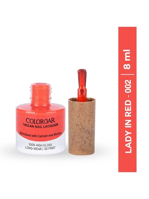 Colorbar Vegan Nail Lacquer Lady In Red - 002 - 8 ml-picture-28