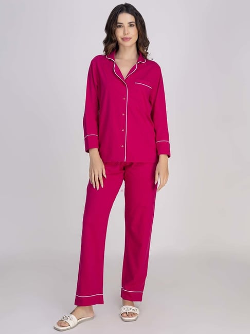 Moomaya Magenta Pyjamas Set