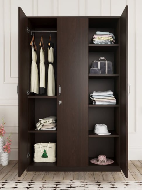 Nilkamal Willy 3 Door Wardrobe without Mirror (New Wenge)