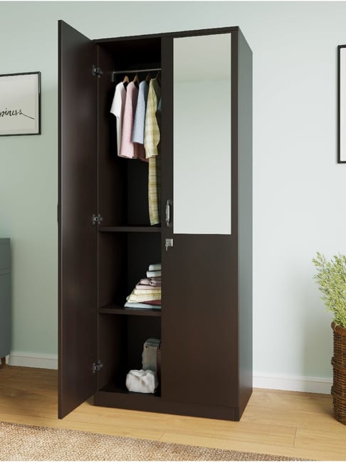 Nilkamal Willy 2 Door Mirror Wardrobe (New Wenge)