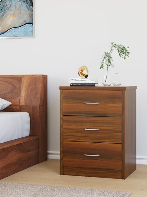 Nilkamal Torrie Engineered Wood Nightstand (Classic Walnut)