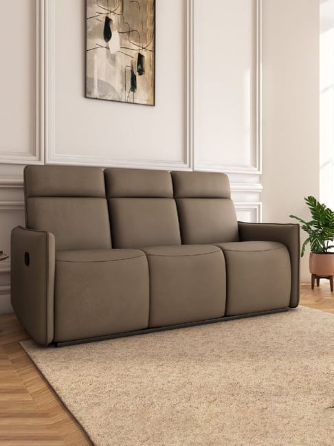 Nilkamal Carlton Seater Manual Recliner (Light Brown)