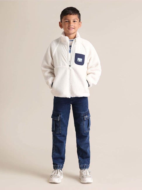 U.S. Polo Assn. Boys White Full Sleeves Summer Jacket