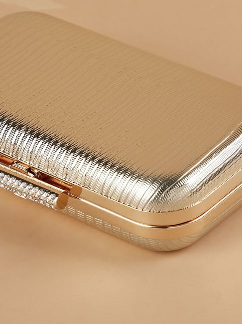 Code by Lifestyle Gold PU Box Clutch